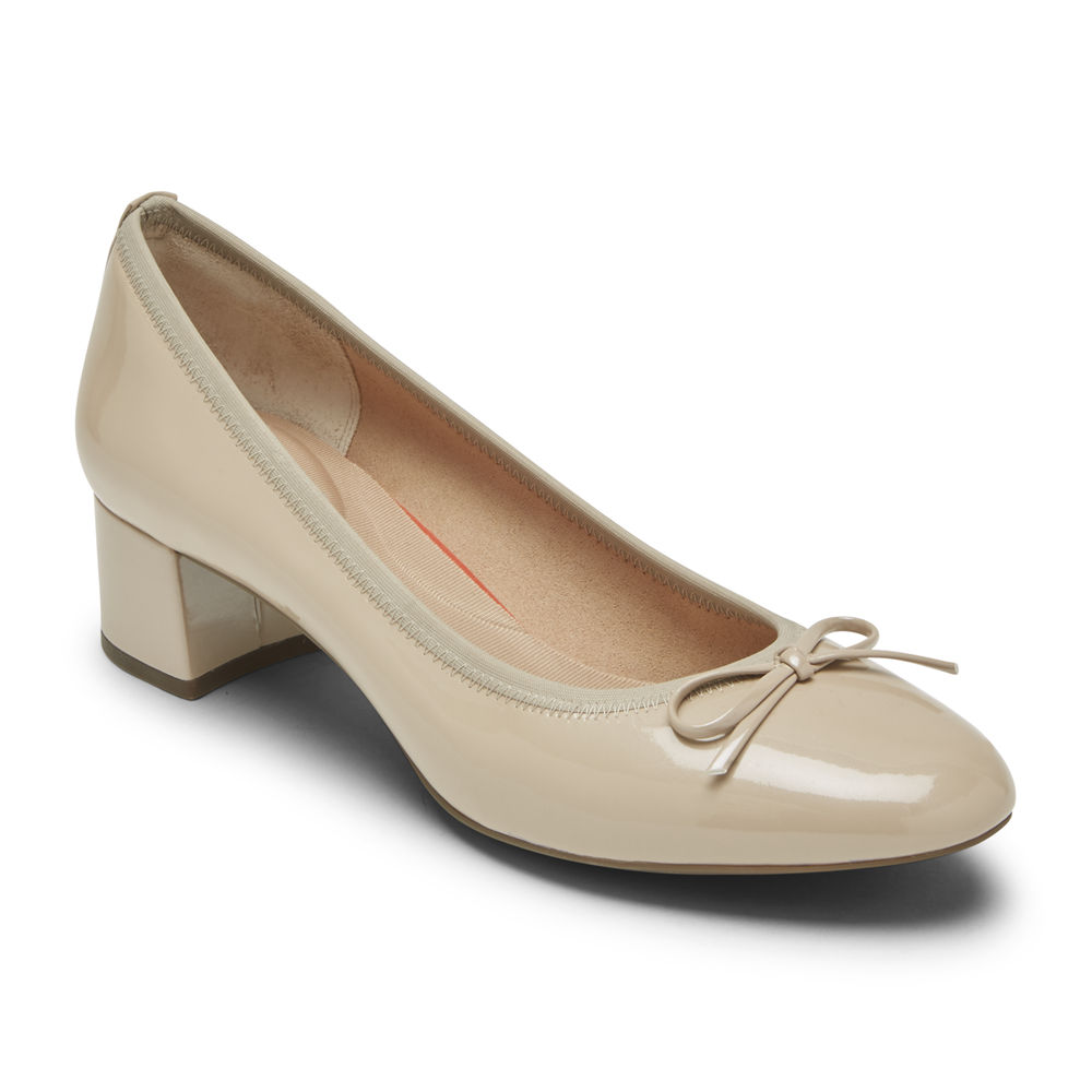 Pumps Rockport Mujer Mexico - Total Motion Sydney Bow Beige - CAQRF0952